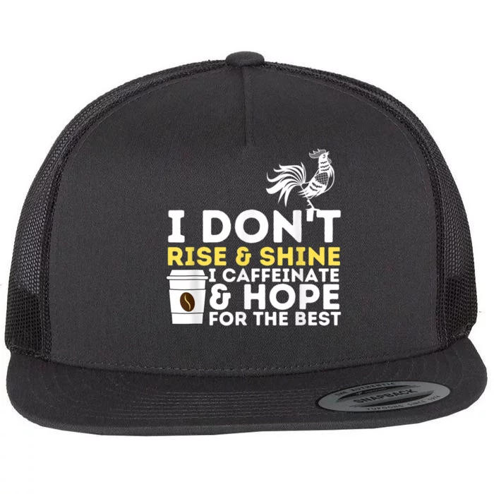 I Caffeinate & Hope For The Best Coffee Lover Caffeine Flat Bill Trucker Hat