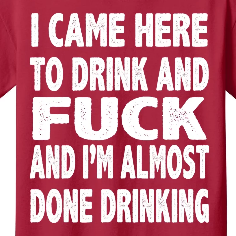 I Came Here To Drink And Fuck And I’M Almost Done Drinking Kids T-Shirt