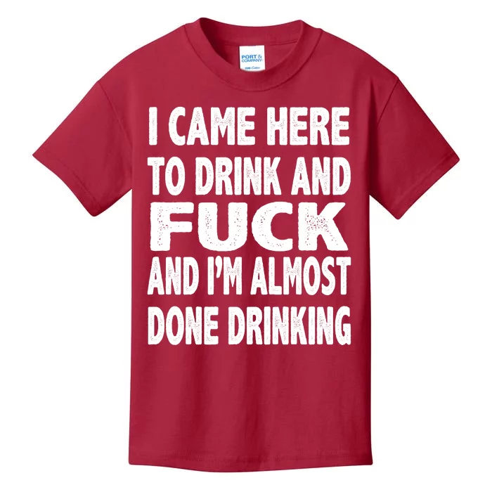 I Came Here To Drink And Fuck And I’M Almost Done Drinking Kids T-Shirt