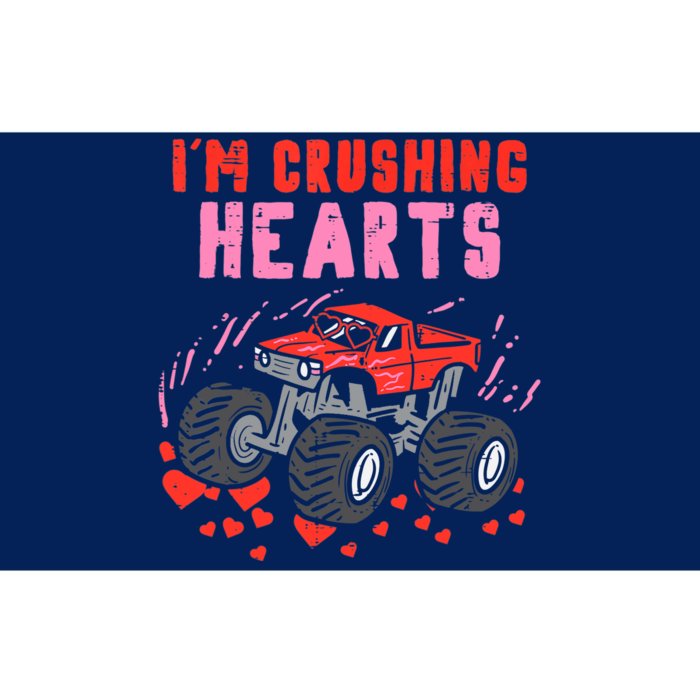 I Crush Hearts Monster Truck Valentines Day Bumper Sticker