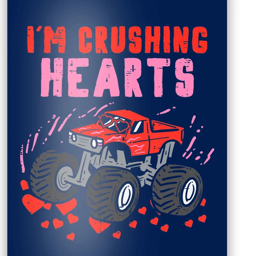 I Crush Hearts Monster Truck Valentines Day Poster