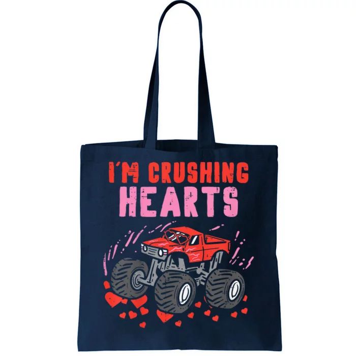 I Crush Hearts Monster Truck Valentines Day Tote Bag