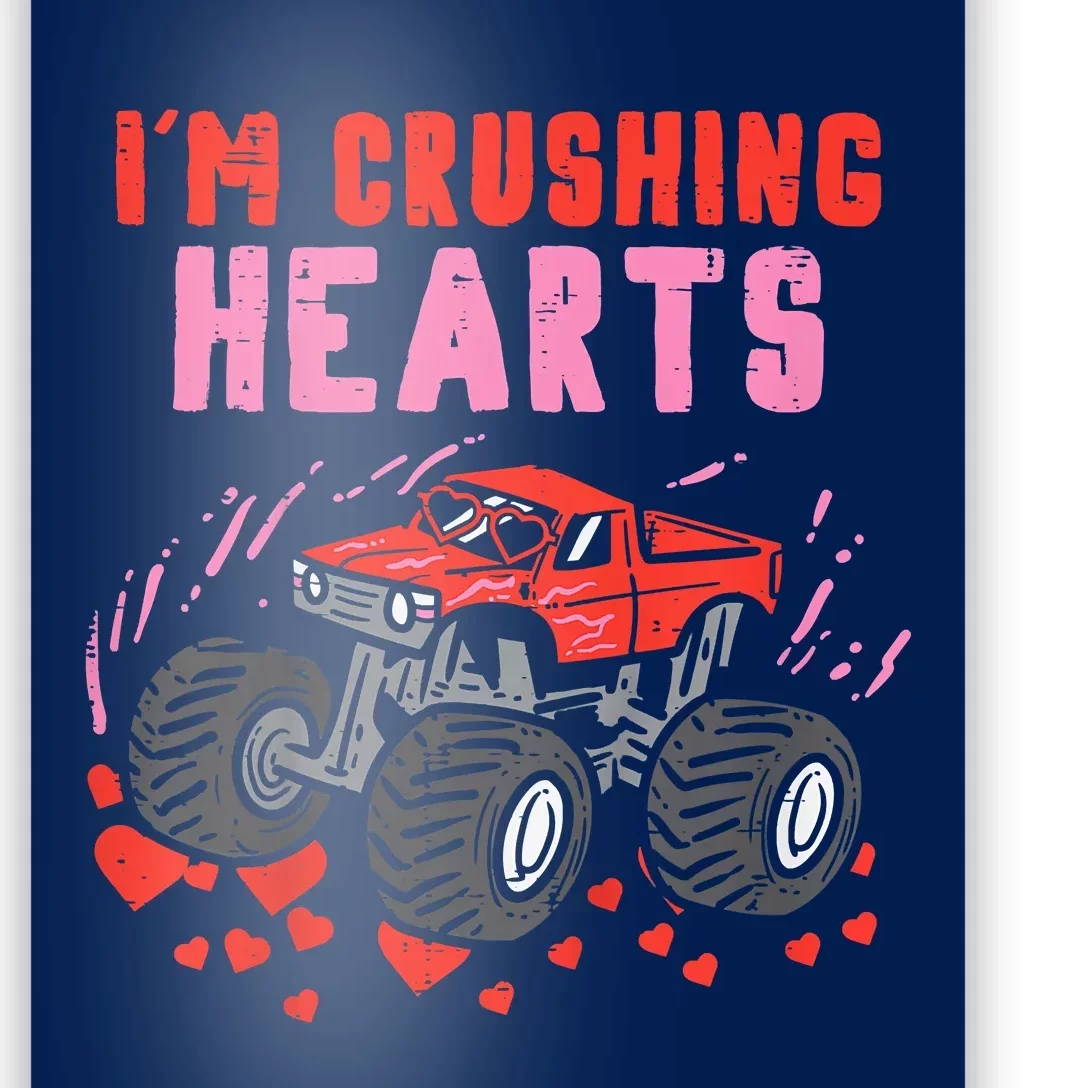 I Crush Hearts Monster Truck Valentines Day Poster