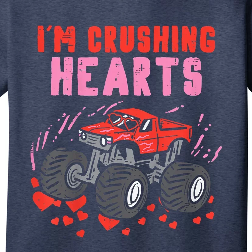 I Crush Hearts Monster Truck Valentines Day T-Shirt