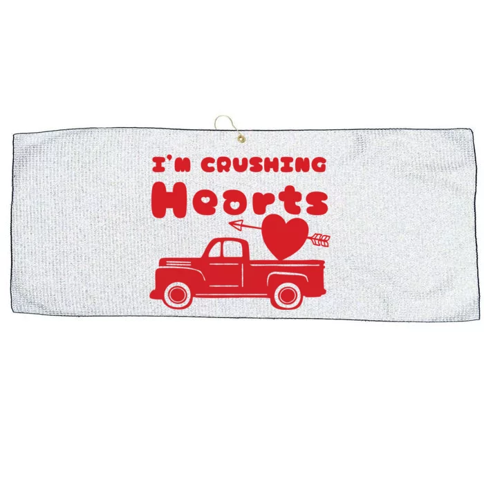 IM Crushing Hearts Monster Truck Valentines Day Large Microfiber Waffle Golf Towel