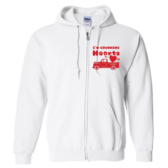 IM Crushing Hearts Monster Truck Valentines Day Full Zip Hoodie