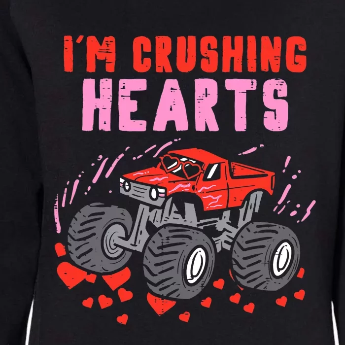 I Crush Hearts Monster Truck Toddler Boys Valentines Day Womens California Wash Sweatshirt