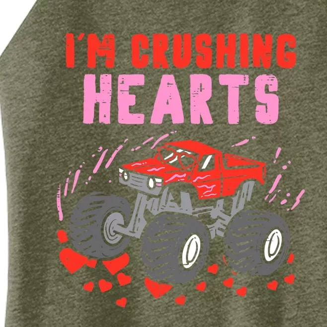 I Crush Hearts Monster Truck Toddler Boys Valentines Day Women’s Perfect Tri Rocker Tank