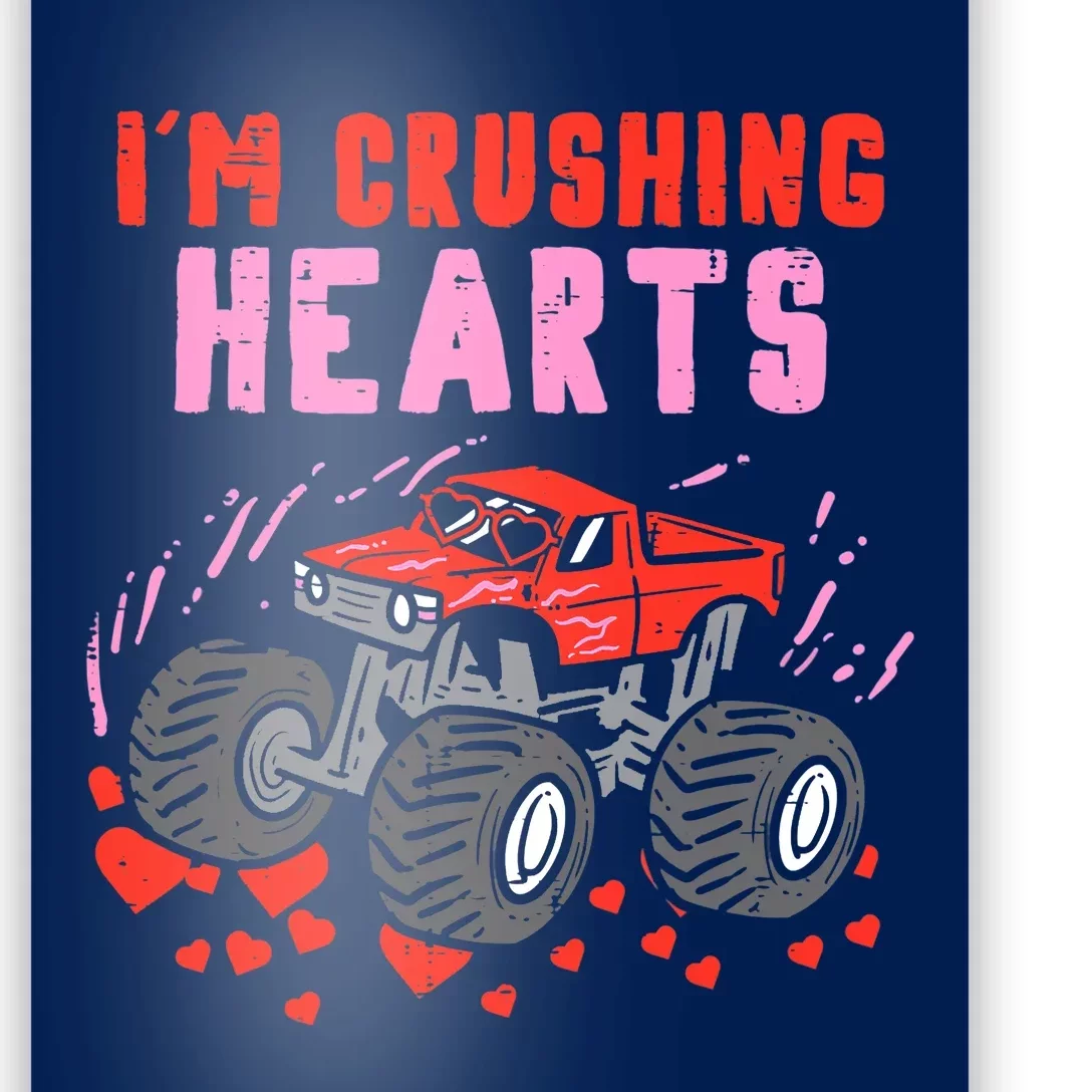 I Crush Hearts Monster Truck Toddler Boys Valentines Day Poster