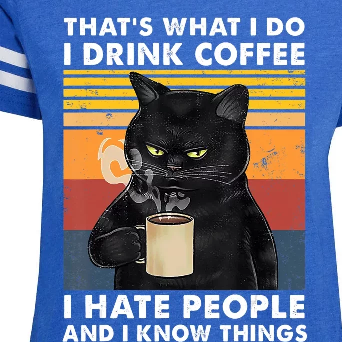 I Coffee Hate People And I Know Things Gift Enza Ladies Jersey Football T-Shirt