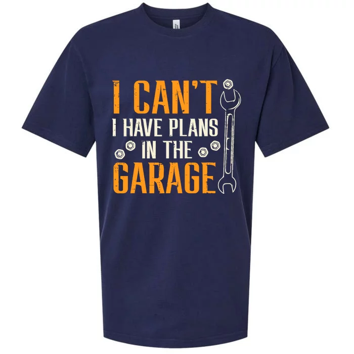 I Cant I Have Plans In The Garage Funny Auto Mechanic Sueded Cloud Jersey T-Shirt