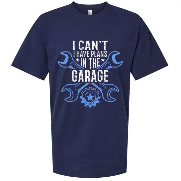 I Cant I Have Plans In The Garage Gift Sueded Cloud Jersey T-Shirt