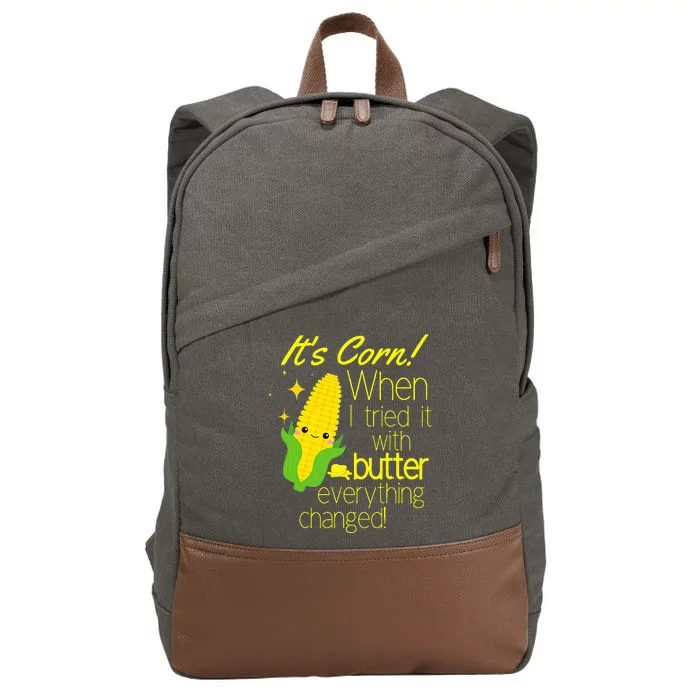 Its Corn It Has The Juice Corn Costume Funny Cotton Canvas Backpack