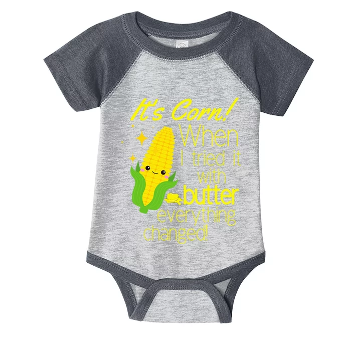 Its Corn It Has The Juice Corn Costume Funny Infant Baby Jersey Bodysuit