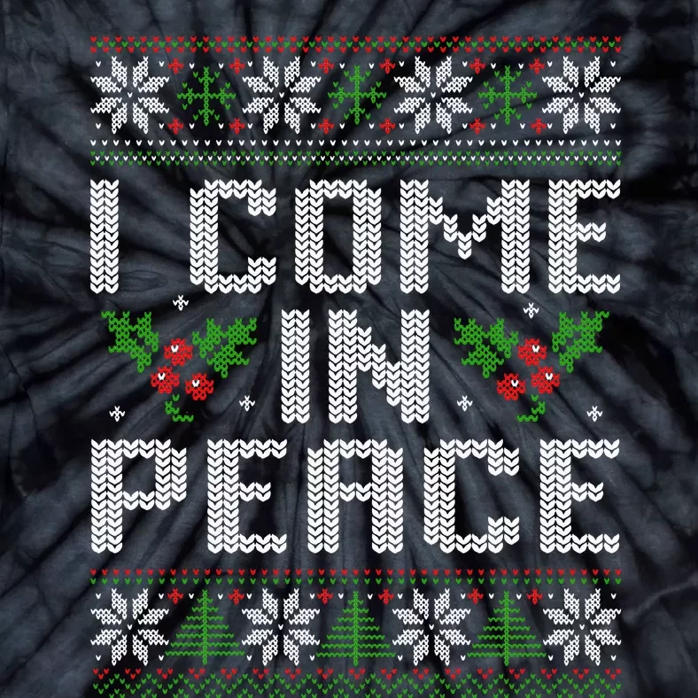 I Come In Peace Couple Matching Ugly Christmas Sweater Tie-Dye T-Shirt