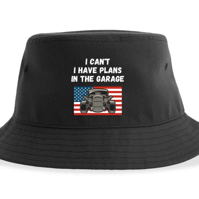 I Can’t I Have Plans In The Garage, Mechanic, Funny Garage Sustainable Bucket Hat