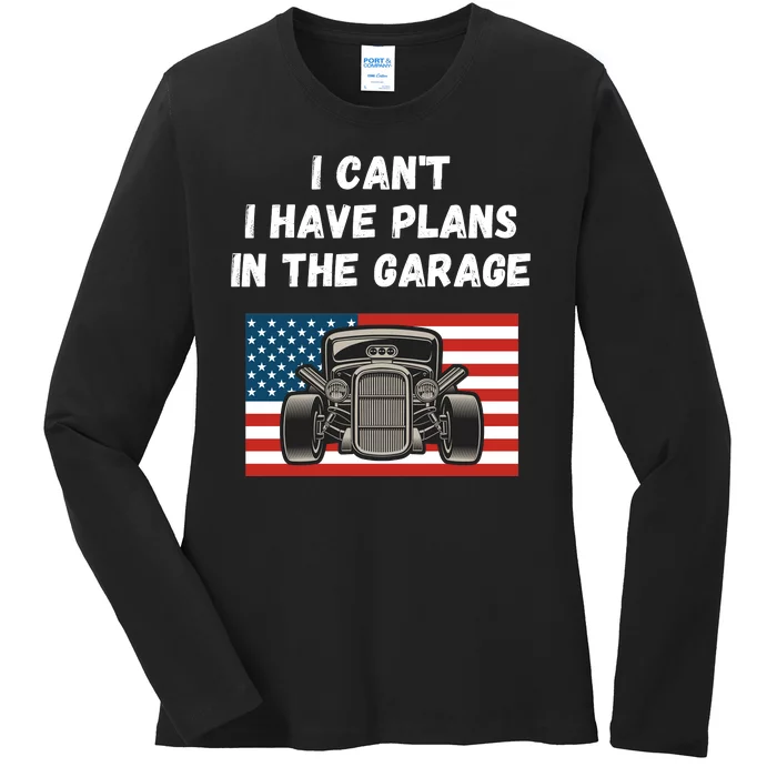 I Can’t I Have Plans In The Garage, Mechanic, Funny Garage Ladies Long Sleeve Shirt