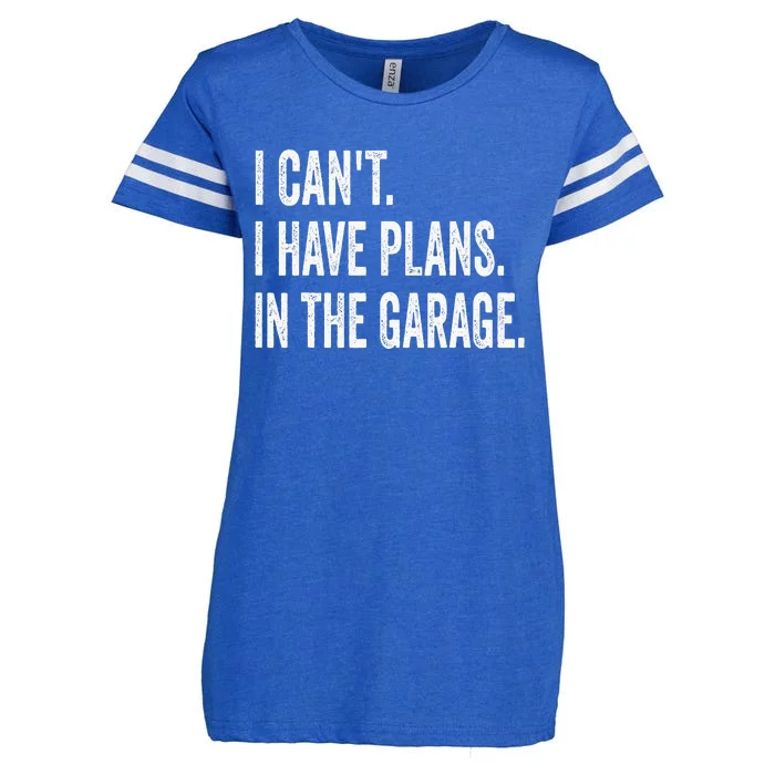 I Can't I Have Plans In The Garage Funny Car Mechanic Enza Ladies Jersey Football T-Shirt