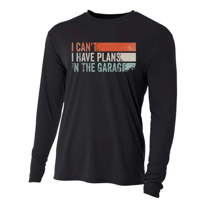 I Can't I Have Plans In The Garage. Mechanic Car Enthusiast Cooling Performance Long Sleeve Crew