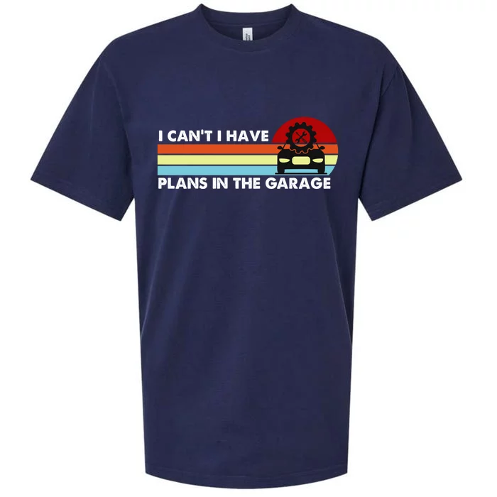 I Cant I Have Plans In The Garage Gift Sueded Cloud Jersey T-Shirt