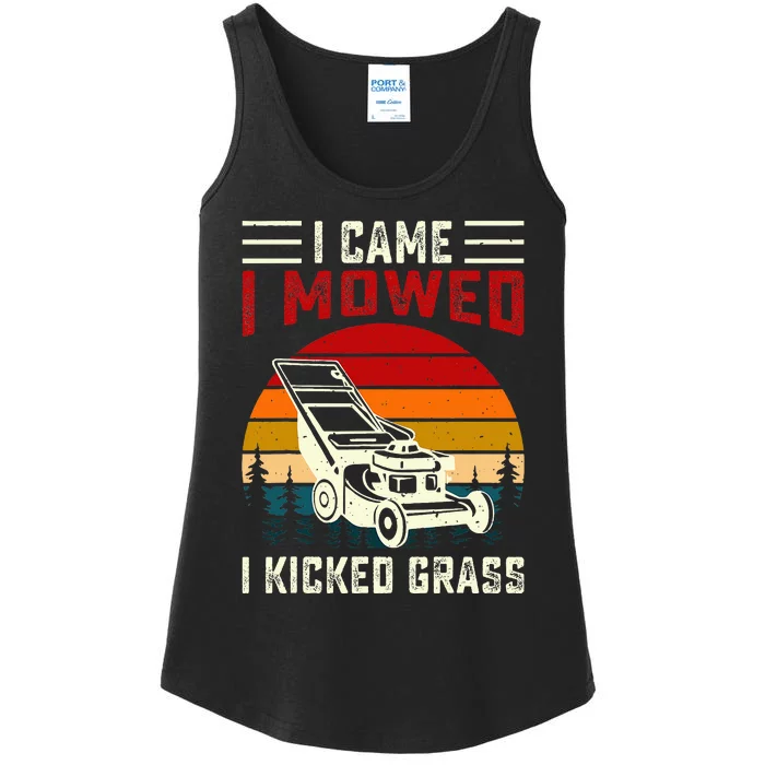 I Came I Mowed I Kicked Grass Ladies Essential Tank