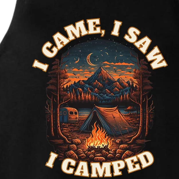 I Came I Saw I Camped. Camping Outdoor Sports Lovers Gift Ladies Tri-Blend Wicking Tank