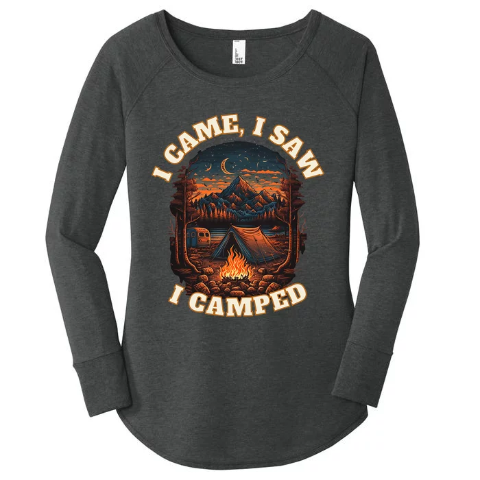 I Came I Saw I Camped. Camping Outdoor Sports Lovers Gift Women's Perfect Tri Tunic Long Sleeve Shirt