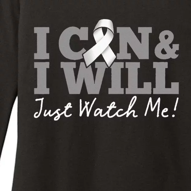 I Can & I Will Beat Lung Cancer Warrior Just Watch Me Womens CVC Long Sleeve Shirt