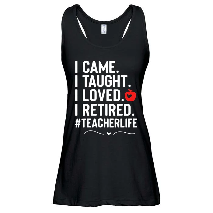 I Came I Taught I Loved I Retired Funny Teacher Ladies Essential Flowy Tank