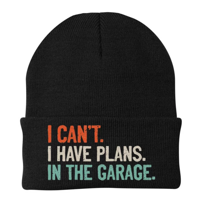 I Can't I Have Plans In The Garage Mechanic DIY Saying Knit Cap Winter Beanie