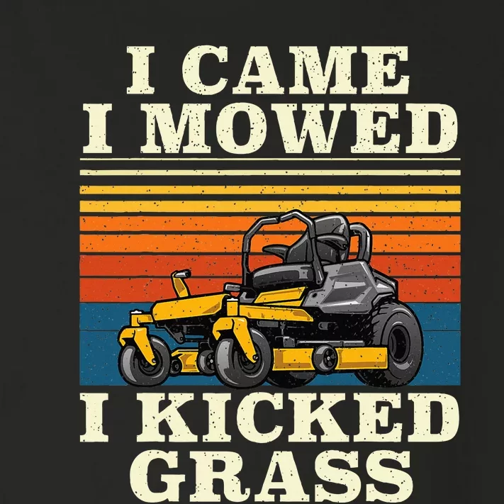 I Came I Mowed I Kicked Grass Lawn Mower Landscaping Toddler Long Sleeve Shirt