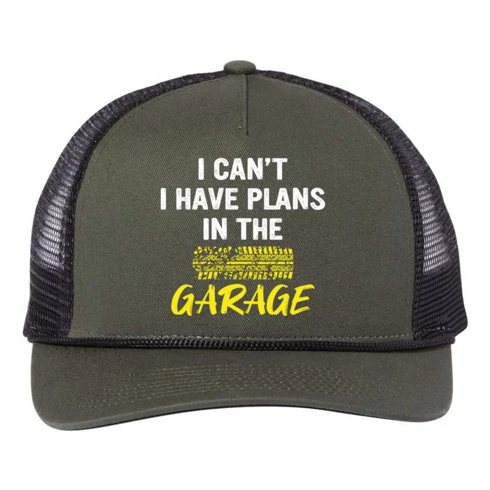 I Can´t I Have Plans In The Garage Meaningful Gift Retro Rope Trucker Hat Cap