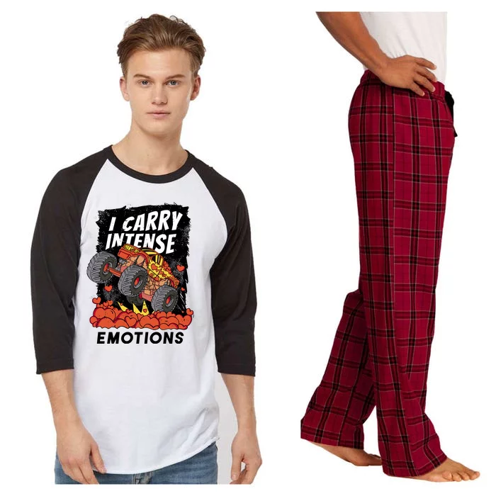 I Carry Intense Emotions Trucker Raglan Sleeve Pajama Set