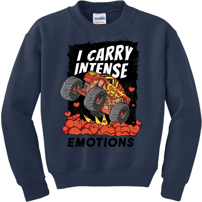 I Carry Intense Emotions Trucker Kids Sweatshirt