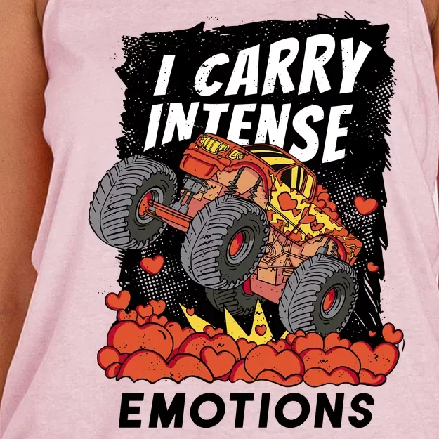 I Carry Intense Emotions Trucker Women's Knotted Racerback Tank