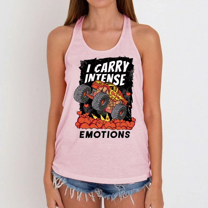 I Carry Intense Emotions Trucker Women's Knotted Racerback Tank