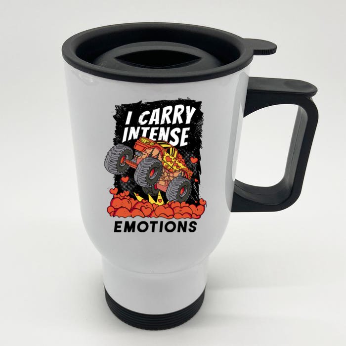 I Carry Intense Emotions Trucker Front & Back Stainless Steel Travel Mug