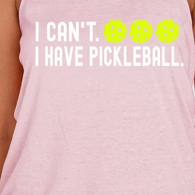 I CanT I Have Pickleball Funny Pickleball Coach Funny Gift Women's Knotted Racerback Tank