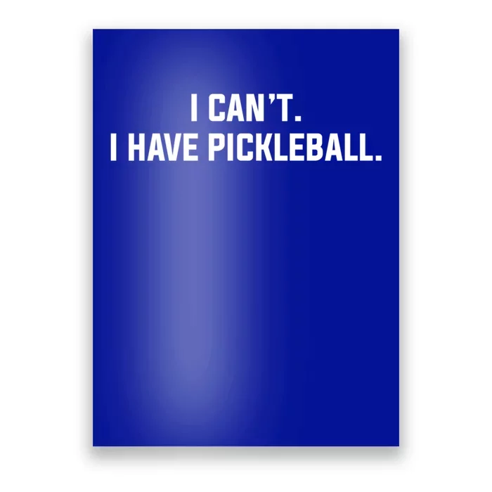 I CanT I Have Pickleball Funny Slogan Gift Poster