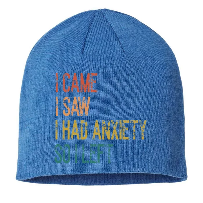 I Came I Saw I Had Anxiety So I Left Funny Introvert Saying 8 1/2in Sustainable Knit Beanie