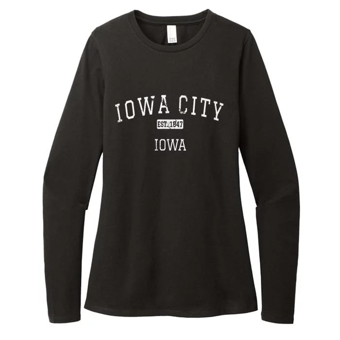 Iowa City Iowa IA Vintage Womens CVC Long Sleeve Shirt