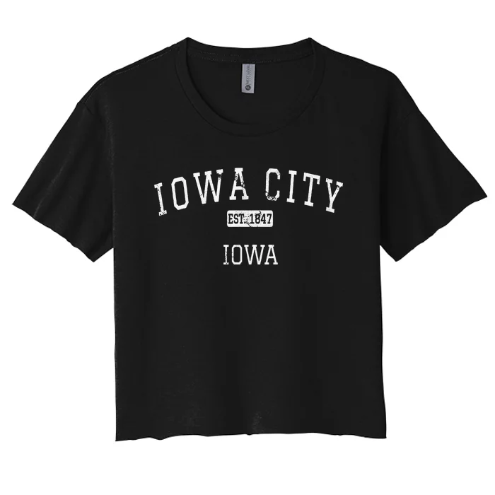 Iowa City Iowa IA Vintage Women's Crop Top Tee