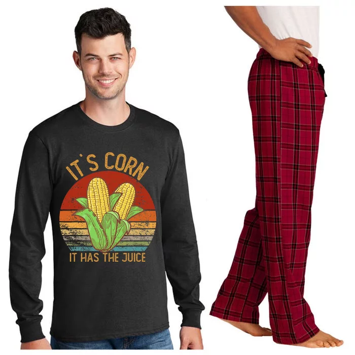 It`S Corn It Has The Juice S Crop Top Corn Lovers Long Sleeve Pajama Set