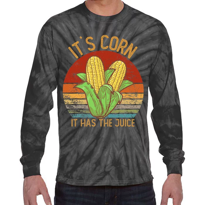 It`S Corn It Has The Juice S Crop Top Corn Lovers Tie-Dye Long Sleeve Shirt