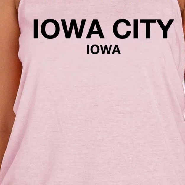 Iowa City Iowa Gift Show Your Love For City Iowa City Great Gift Women's Knotted Racerback Tank