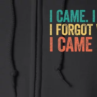 I Came I Saw I Forgot What I Came Full Zip Hoodie