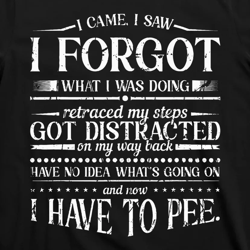 I Came I Saw I Forgot What I Was Doing Retraced T-Shirt