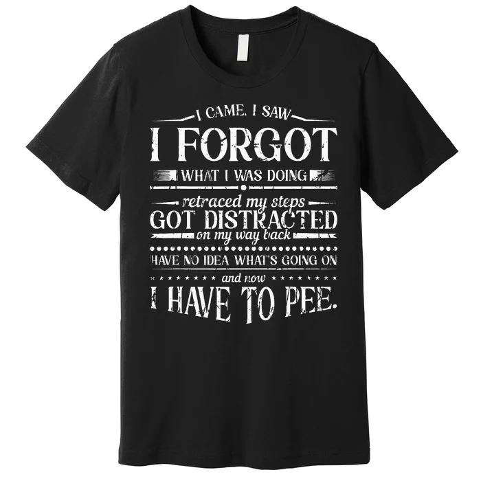 I Came I Saw I Forgot What I Was Doing Retraced Premium T-Shirt