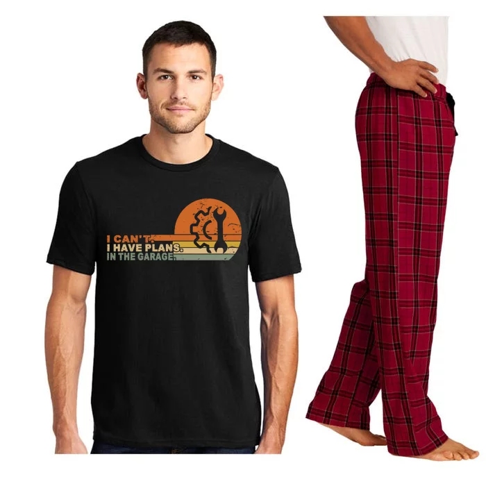 I Can't I Have Plans In My Garage Vintage Retro Car Mechanic Meaningful Gift Pajama Set