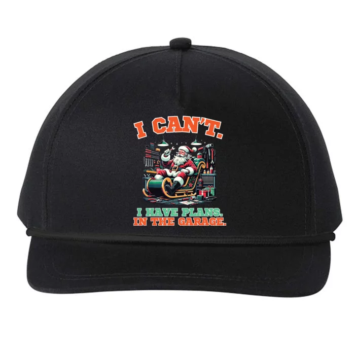 I Cant I Have Plans In The Garage Christmas Car Mechanics Snapback Five-Panel Rope Hat